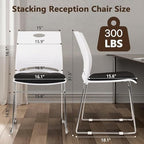 Stacking Home Office Guest Chair, Reception Stackable Chairs with Metal Sled Base, Conference Lobby Waiting, alternate view 3