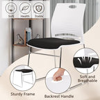 Stacking Home Office Guest Chair, Reception Stackable Chairs with Metal Sled Base, Conference Lobby Waiting, alternate view 4