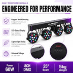 Stage Lights, RGBW Party Lights, DMX LED PAR DJ Lights with Stand, alternate view 6
