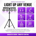 Stage Lights, RGBW Party Lights, DMX LED PAR DJ Lights with Stand, alternate view 7