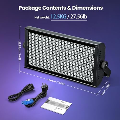 Stage Strobe Light Bar, 945 * 0.5W RGB LED Stage Light Bar with 7x15 Pixel Control Zones,30Hz Strobe Speed, alternate view 5