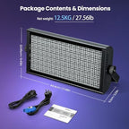 Stage Strobe Light Bar, 945 * 0.5W RGB LED Stage Light Bar with 7x15 Pixel Control Zones,30Hz Strobe Speed, alternate view 5