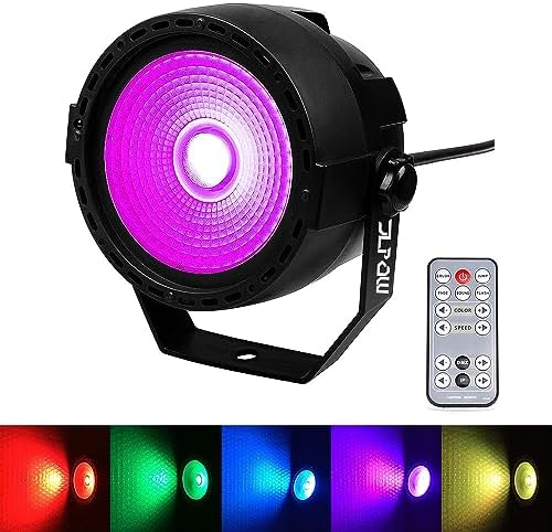 Stage Wash Light, Super Bright Mini COB Par Can Lights with DMX and Remote Control, Smooth RGB Color Mixing DJ