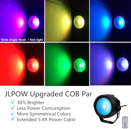 Stage Wash Light, Super Bright Mini COB Par Can Lights with DMX and Remote Control, Smooth RGB Color Mixing DJ, alternate