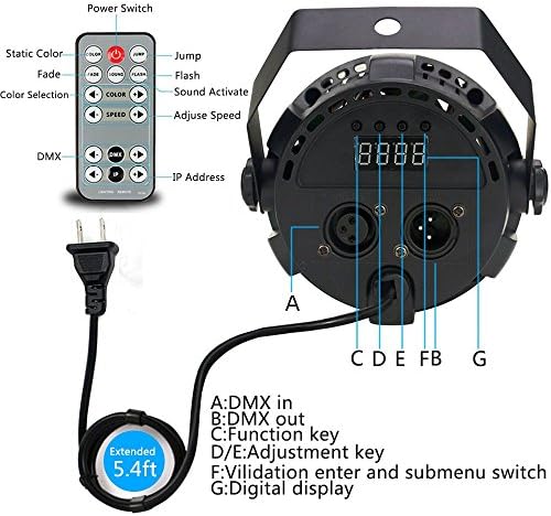 Stage Wash Light, Super Bright Mini COB Par Can Lights with DMX and Remote Control, Smooth RGB Color Mixing DJ, alternate