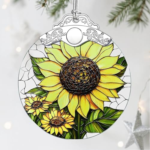 Stained Glass Ornament, Christmas Ornaments, Christmas Decorations for Tree, Holiday Ornament, Gifts for Flower
