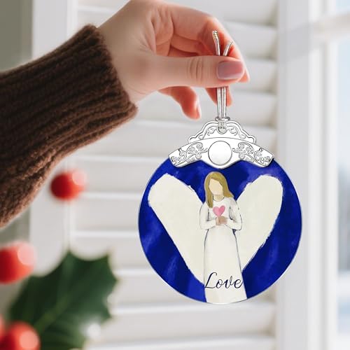 Stained Glass Ornament, Love Angel Christmas Ornaments, Christmas Decorations for Tree, Holiday Ornament, alternate view 2