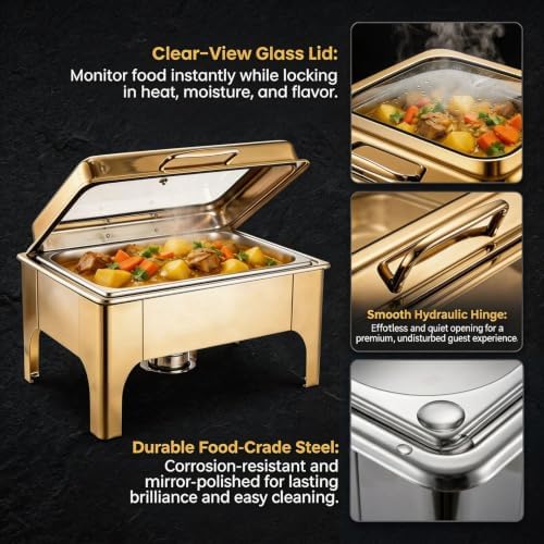 Stainless Steel Buffet Servers and Warmers, Chafing Dishes for Buffet Set, alternate view 4