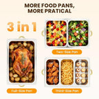 Stainless Steel Buffet Servers and Warmers Set for Wedding, Party, Banquet in Full in 4 Pack Mutiple Pans, alternate view 2