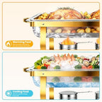 Stainless Steel Buffet Servers and Warmers Set for Wedding, Party, Banquet in Full in 4 Pack Mutiple Pans, alternate view 3