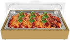 Stainless Steel Buffet Serving Tray with Ice Pan, 1.59Gal Food Display Platter for Sushi, Salad, Desserts