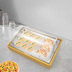 Stainless Steel Buffet Serving Tray with Ice Pan, 1.59Gal Food Display Platter for Sushi, Salad, Desserts, alternate view 2