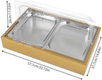 Stainless Steel Buffet Serving Tray with Ice Pan, 1.59Gal Food Display Platter for Sushi, Salad, Desserts, alternate view 3