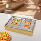 Stainless Steel Buffet Serving Tray with Ice Pan, 1.59Gal Food Display Platter for Sushi, Salad, Desserts, alternate view 5