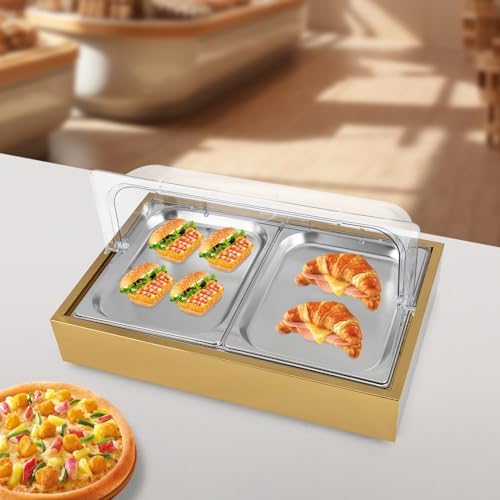 Stainless Steel Buffet Serving Tray with Ice Pan, 1.59Gal Food Display Platter for Sushi, Salad, Desserts, alternate view 5