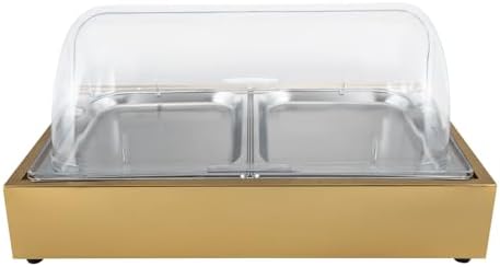 Stainless Steel Buffet Serving Tray with Ice Pan, 1.59Gal Food Display Platter for Sushi, Salad, Desserts, alternate view 6