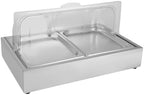 Stainless Steel Buffet Serving Tray with Ice Pan, 3.17Qt Catering Supplies Buffet Display for Sushi, Salad, alternate view 6