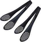 Stainless Steel Buffet Tongs - Kitchen Food Tong for Cooking and Serving (Black - 9" Serving Tongs) in Black