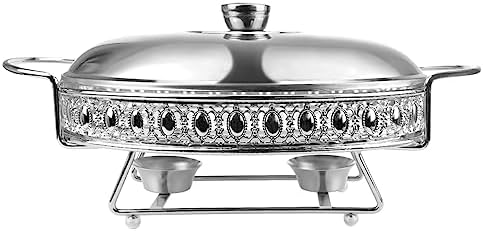 Stainless Steel Chafing Dish Buffet Set Oval Chafing Food Pan with Covers Buffet Servers and Food Warmers for