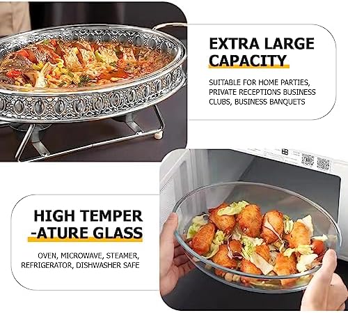 Stainless Steel Chafing Dish Buffet Set Oval Chafing Food Pan with Covers Buffet Servers and Food Warmers for, alternate view