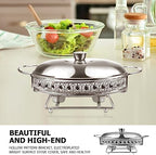 Stainless Steel Chafing Dish Buffet Set Oval Chafing Food Pan with Covers Buffet Servers and Food Warmers for, alternate view