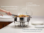 Stainless Steel Chafing Dish, Glass Lid, Buffet Server, 4.5 Qt, alternate view 2