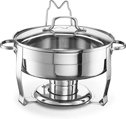 Stainless Steel Chafing Dish, Glass Lid, Buffet Server, 4.5 Qt, alternate view 3