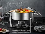 Stainless Steel Chafing Dish, Glass Lid, Buffet Server, 4.5 Qt, alternate view 5