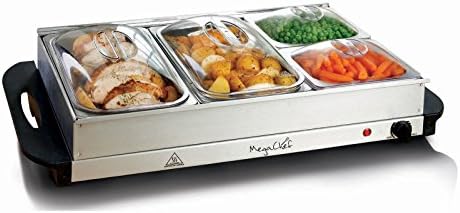 Stainless Steel Housing Easy Clean Buffet Server & Food Warmer With 4 Sectional Trays