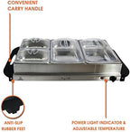 Stainless Steel Housing Easy Clean Buffet Server & Food Warmer With 4 Sectional Trays, alternate view 4