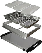 Stainless Steel Housing Easy Clean Buffet Server & Food Warmer With 4 Sectional Trays, alternate view 5