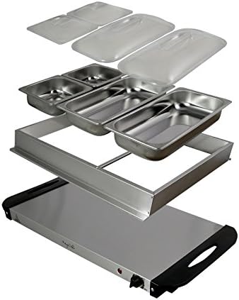 Stainless Steel Housing Easy Clean Buffet Server & Food Warmer With 4 Sectional Trays, alternate view 5