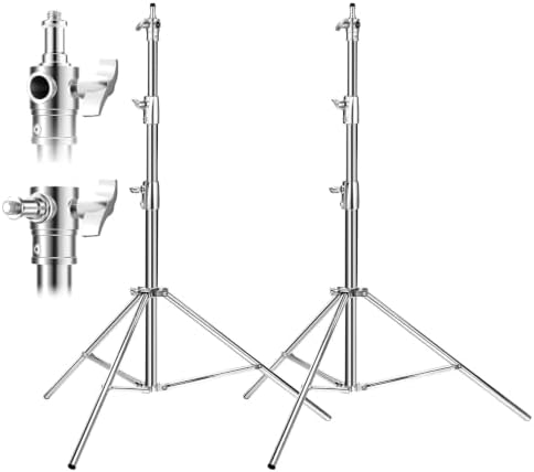 Stainless Steel Light Stand 9.2ft/2.8m Heavy Duty, 2-Pack
