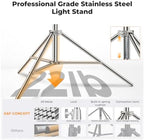 Stainless Steel Light Stand 9.2ft/2.8m Heavy Duty, 2-Pack, alternate view 3