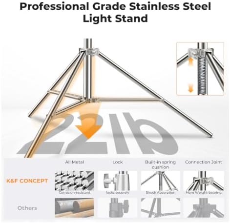 Stainless Steel Light Stand 9.2ft/2.8m Heavy Duty, 2-Pack, alternate view 3