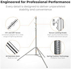 Stainless Steel Light Stand 9.2ft/2.8m Heavy Duty, 2-Pack, alternate view 4