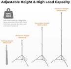 Stainless Steel Light Stand 9.2ft/2.8m Heavy Duty, 2-Pack, alternate view 5
