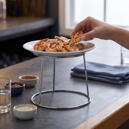 Stainless Steel Seafood Plate Rack 18x16cm Two Tier Pizza Stand in 18X16X15CM in Silver, alternate view 2