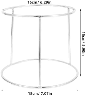 Stainless Steel Seafood Plate Rack 18x16cm Two Tier Pizza Stand in 18X16X15CM in Silver, alternate view 3