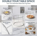 Stainless Steel Seafood Plate Rack 18x16cm Two Tier Pizza Stand in 18X16X15CM in Silver, alternate view 5