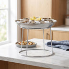 Stainless Steel Seafood Plate Rack 18x16cm Two Tier Pizza Stand in 18X16X15CM in Silver, alternate view 7