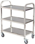 Stainless Steel Utility Cart with Wheels and Handle,29.5"*15.7"*33"