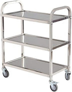 Stainless Steel Utility Cart with Wheels and Handle,29.5"*15.7"*33"