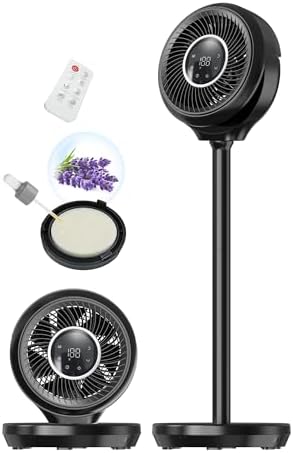 Standing Fan for Bedroom 180° Omnidirectional Oscillating 20dB Quiet Sleep
