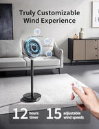Standing Fan for Bedroom 180° Omnidirectional Oscillating 20dB Quiet Sleep, alternate view 3