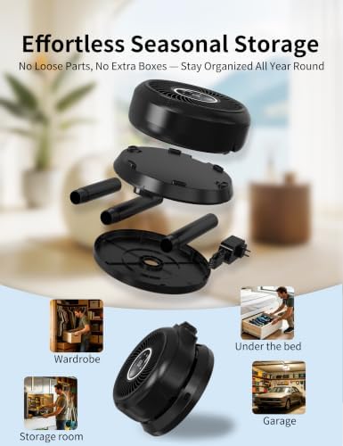 Standing Fan for Bedroom 180° Omnidirectional Oscillating 20dB Quiet Sleep, alternate view 5