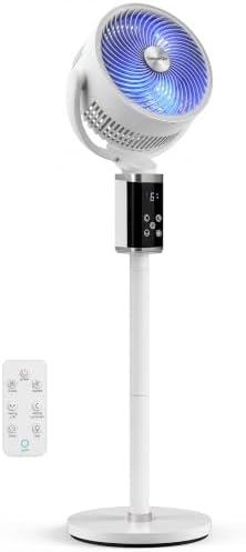 Standing Fan for Bedroom | 90° Vertical & 60° Horizontal Oscillations | Adjustable Pedestal Fan with Remote
