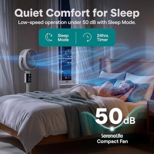 Standing Fan for Bedroom | 90° Vertical & 60° Horizontal Oscillations | Adjustable Pedestal Fan with Remote, alternate view 4