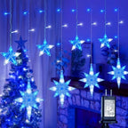 Star Icicle Lights Outdoor,126 Led 12 Star Hanging String Light