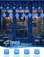 Star Icicle Lights Outdoor,126 Led 12 Star Hanging String Light, alternate view 4